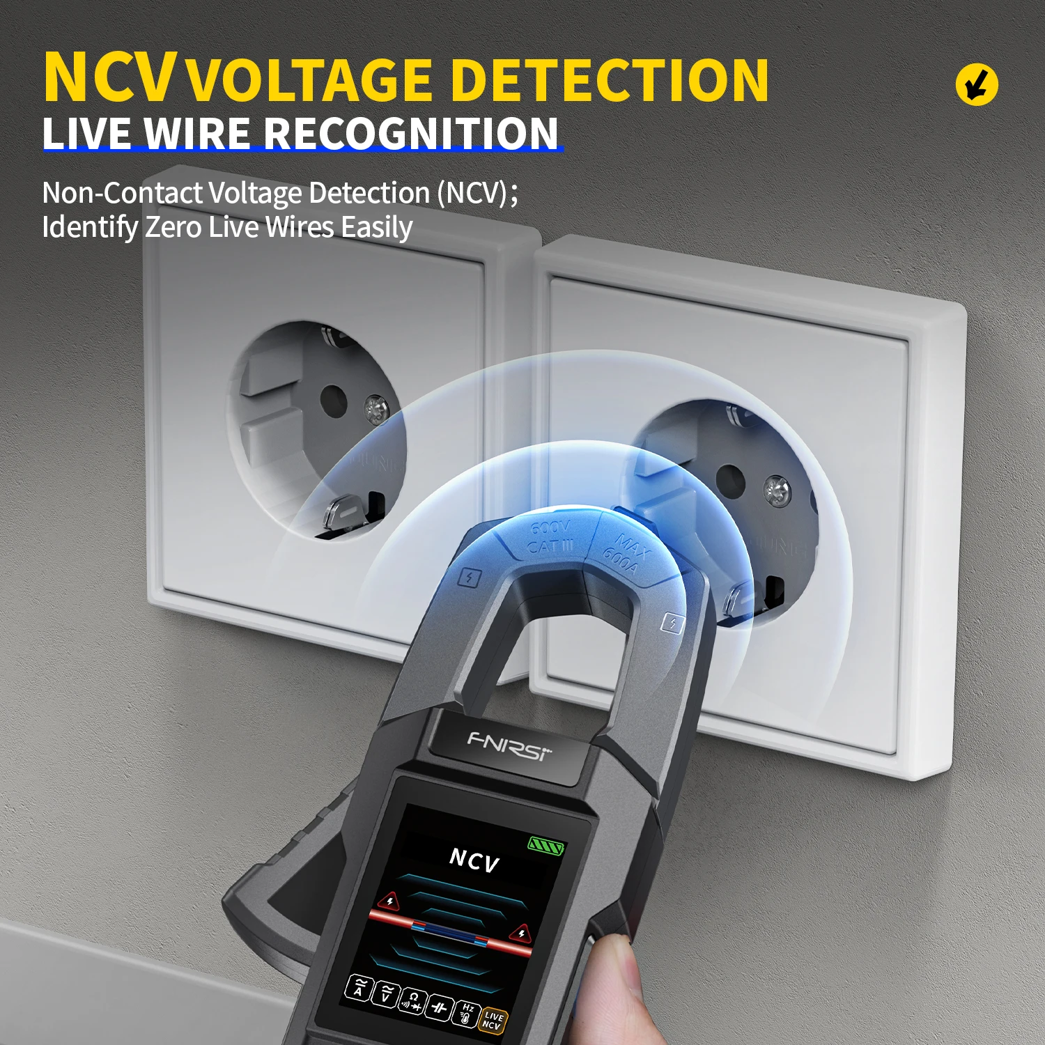 FNIRSI DMC-100 مقياس متعدد من نوع المشبك التلقائي الذكي عالي الدقة مقياس التيار الكهربائي مع مسبار درجة الحرارة