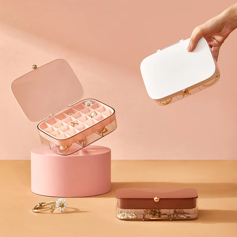 1pcs Jewelry Storage Box Multifunctional Household Dressing Table Jewelry Ring Multi-layer Storage Box