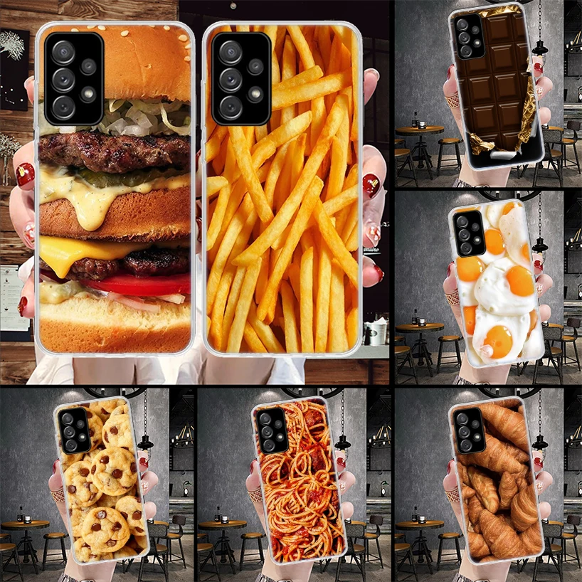 Food Fries Beer Cheese Sushi Cookie Soft Phone Case For Samsung Galaxy A13 A14 A15 A16 A17 A53 A54 A55 A56 A57 A33 A34 A35 A36 A