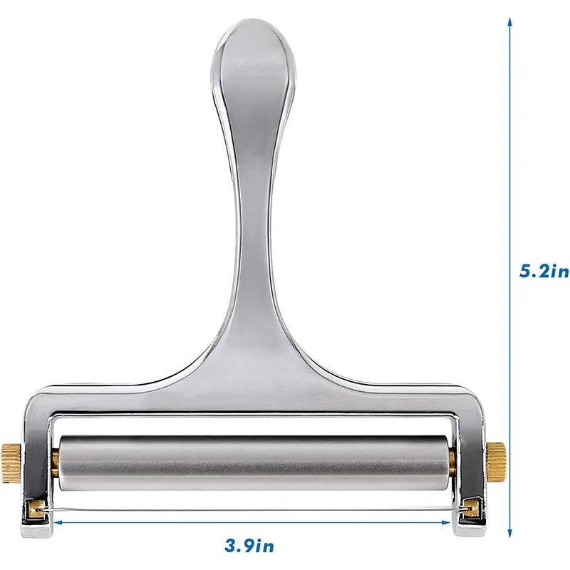 1pc Stainless Steel Wire Cheese Slicer, Adjustable Thickness Cheese Cutter For Soft, Semi-Hard Cheeses Kitchen Cooking Tool