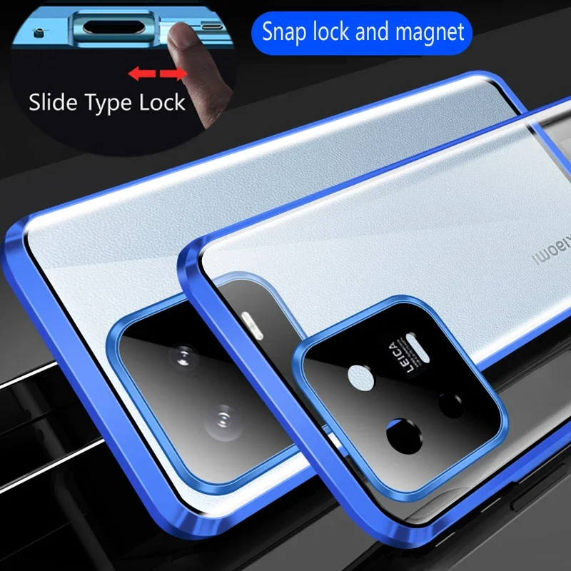 Metal Magnetic Double Sided Glass Snap Buckle Phone Cover For XiaoMi Mi 11X Pro 11i 11 Ultra 11 Pro Camera Lens Protection Case