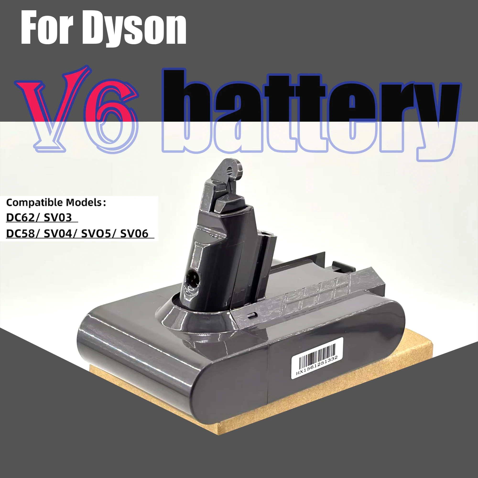 

V6 Battery for Dyson, 21.6V 28000mAh Battery for Dyson Vacuum Cleaner DC58,DC59,DC62,650,770,880,SV03,SV04,SV05,SV06,SV07,SV09
