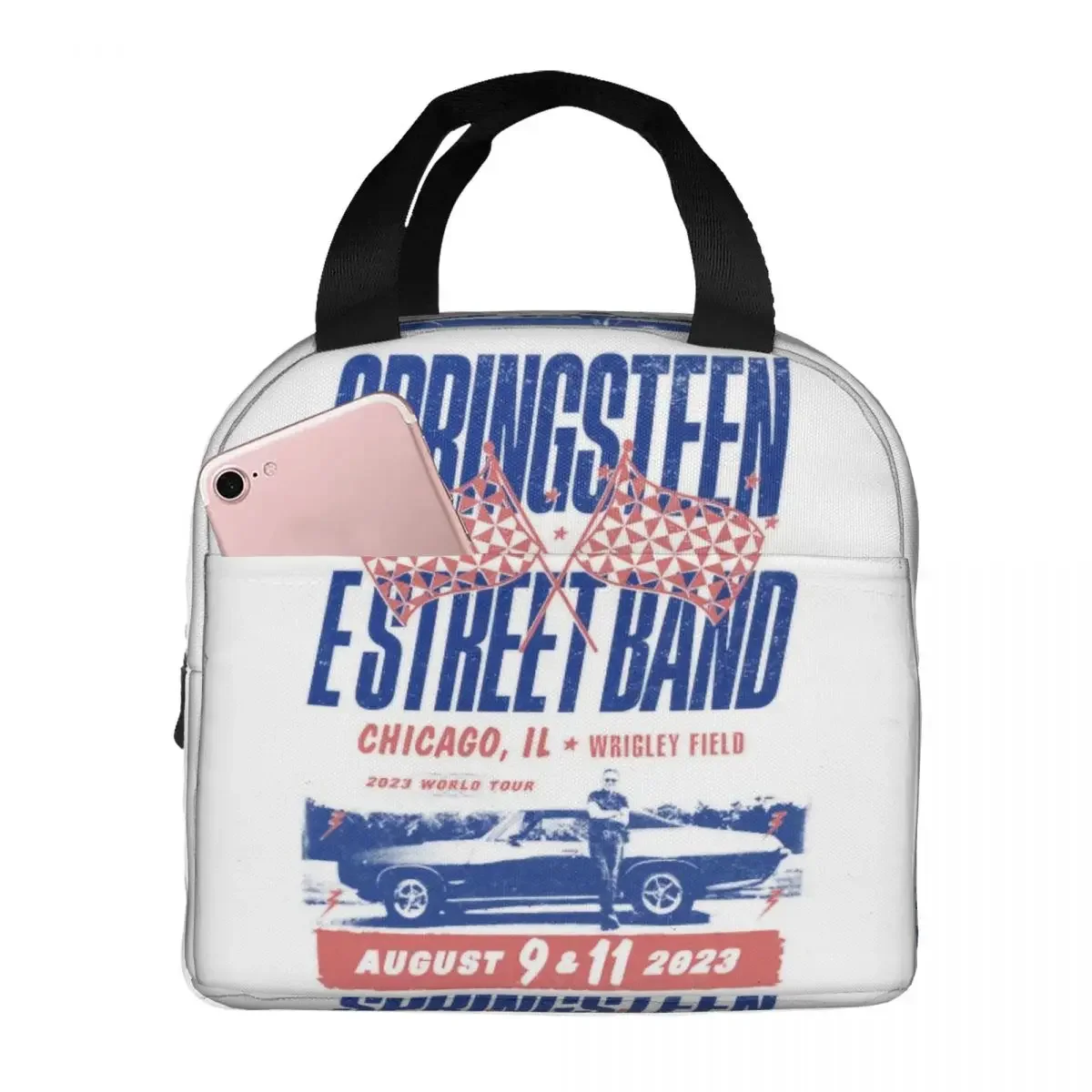 Bruce The E Street Band Springsteen Thunder Road Insulated Lunch Bags Cooler Bag Lunch Container Large Tote Lunch Box Food Bag