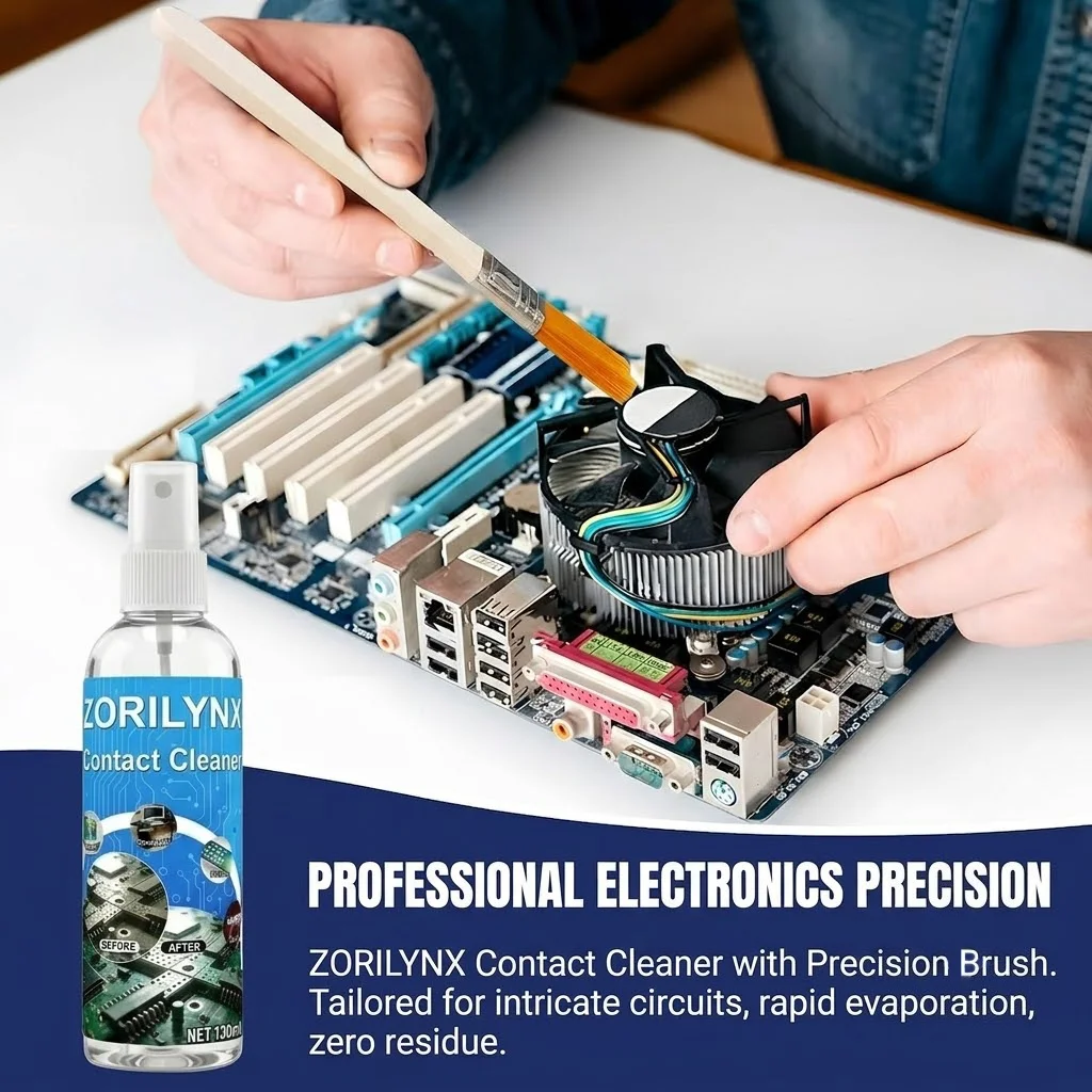ZORILYNX Electronic Contact Cleaner Spray Kit with Cleaning Brush: Quickly removes dust, oil, and dirt from electronic parts