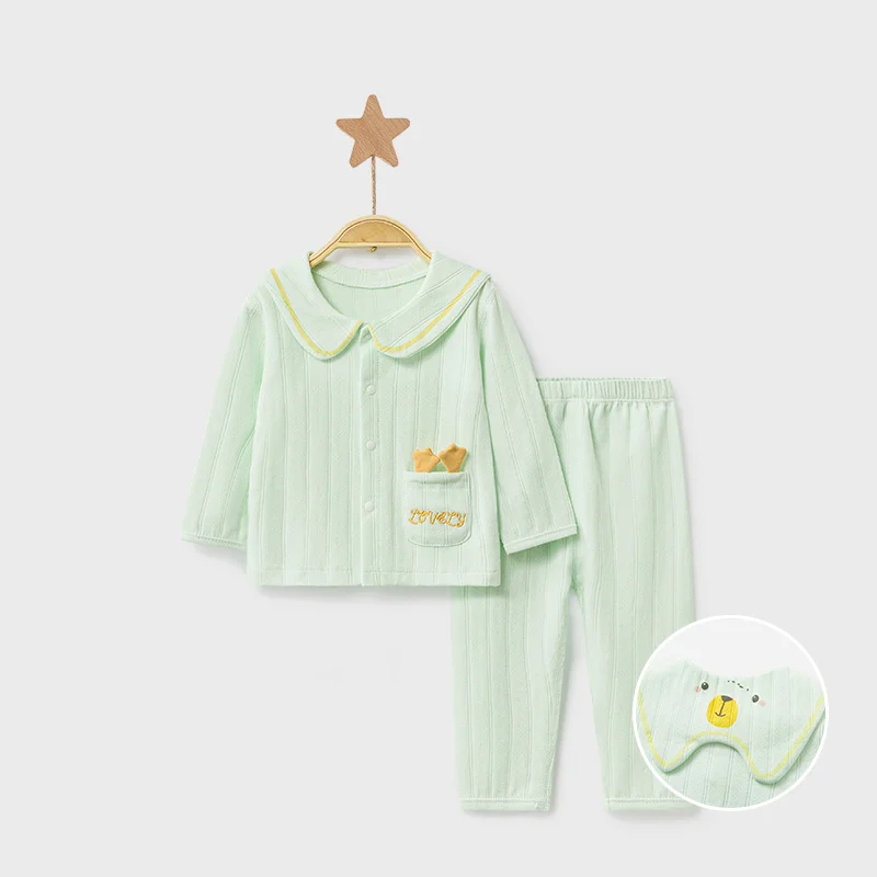 مجموعة ملابس داخلية للأطفال بيجامات قطنية ناعمة للأطفال للأولاد والبنات ملابس نوم منزلية لطيفة للربيع والخريف بأكمام طويلة ورسوم كرتونية لطيفة