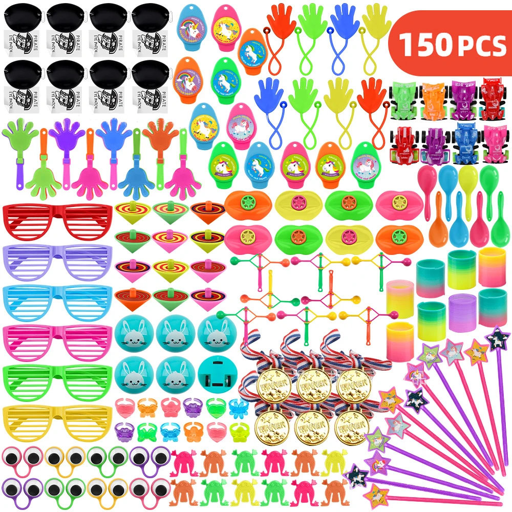 

150Pcs Small Bulk Toys Assorted Small Toys Set Novelty Toys for Children Adults Kids Favors Birthday Party Supplies Prizes Game