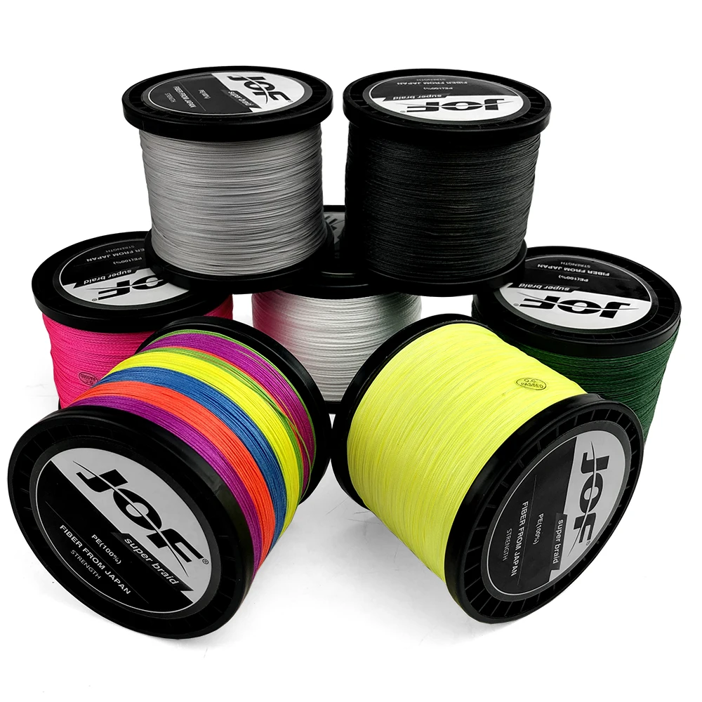 JOF 1000M 500M 300M  8 Strands Multicolor Braided Fishing Line Sea Saltwater Carp Fishing Weave Extreme 100% PE