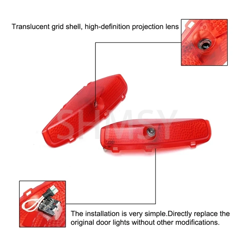 2 Stück LED-Autotür-Willkommenslogo-Leuchten Zubehör für SONATA LF 2015 2016 2017 2018 2019 Russland 2018- Jetzt – Detail 4