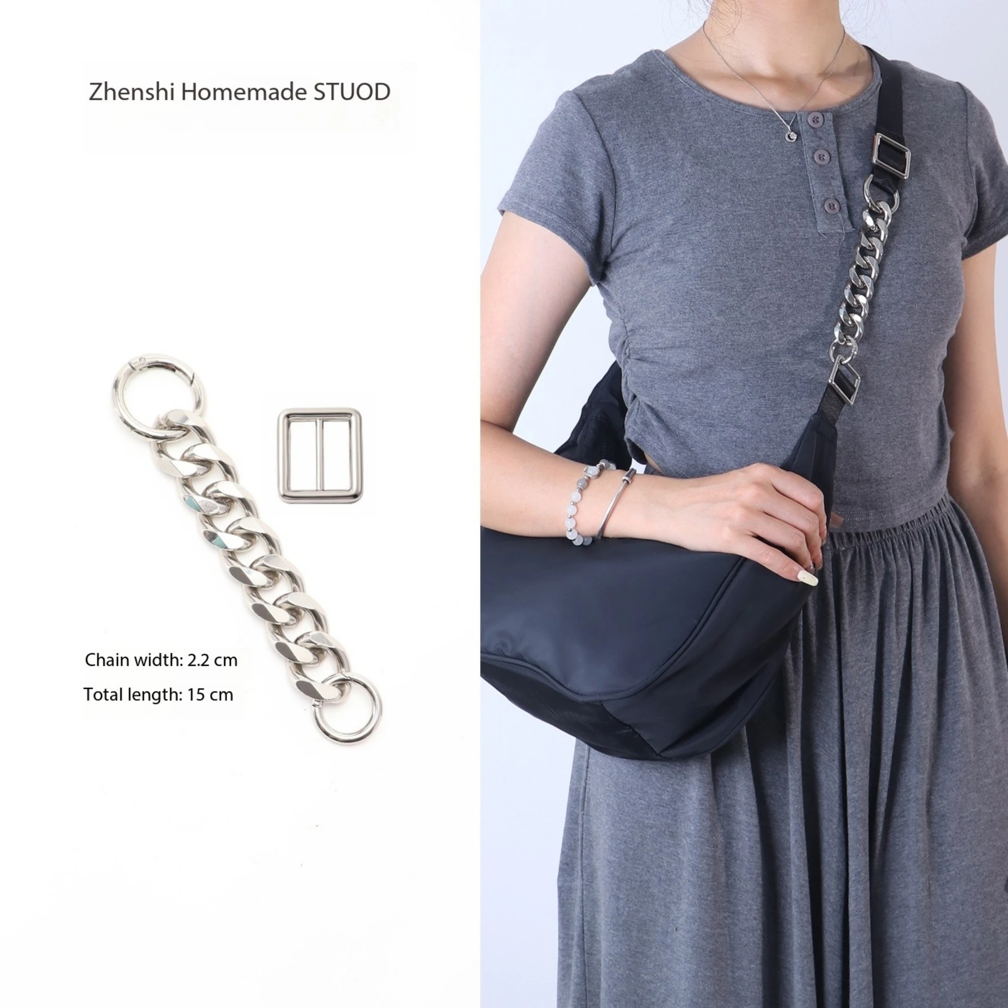 Lemon Handheld Underarm Bag Canvas Shoulder Strap Modification Crossbody Metal Extension Strap Chain