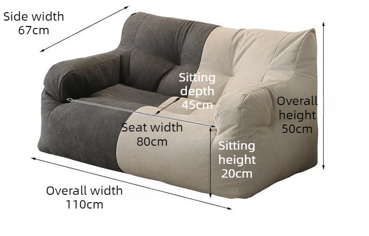 2 Person Bean Bag Sofas Relaxing Soft Lazy Puffs Sofa Living Room Comfortable Backrest Chair Portable Sleeping Sofas Furniture