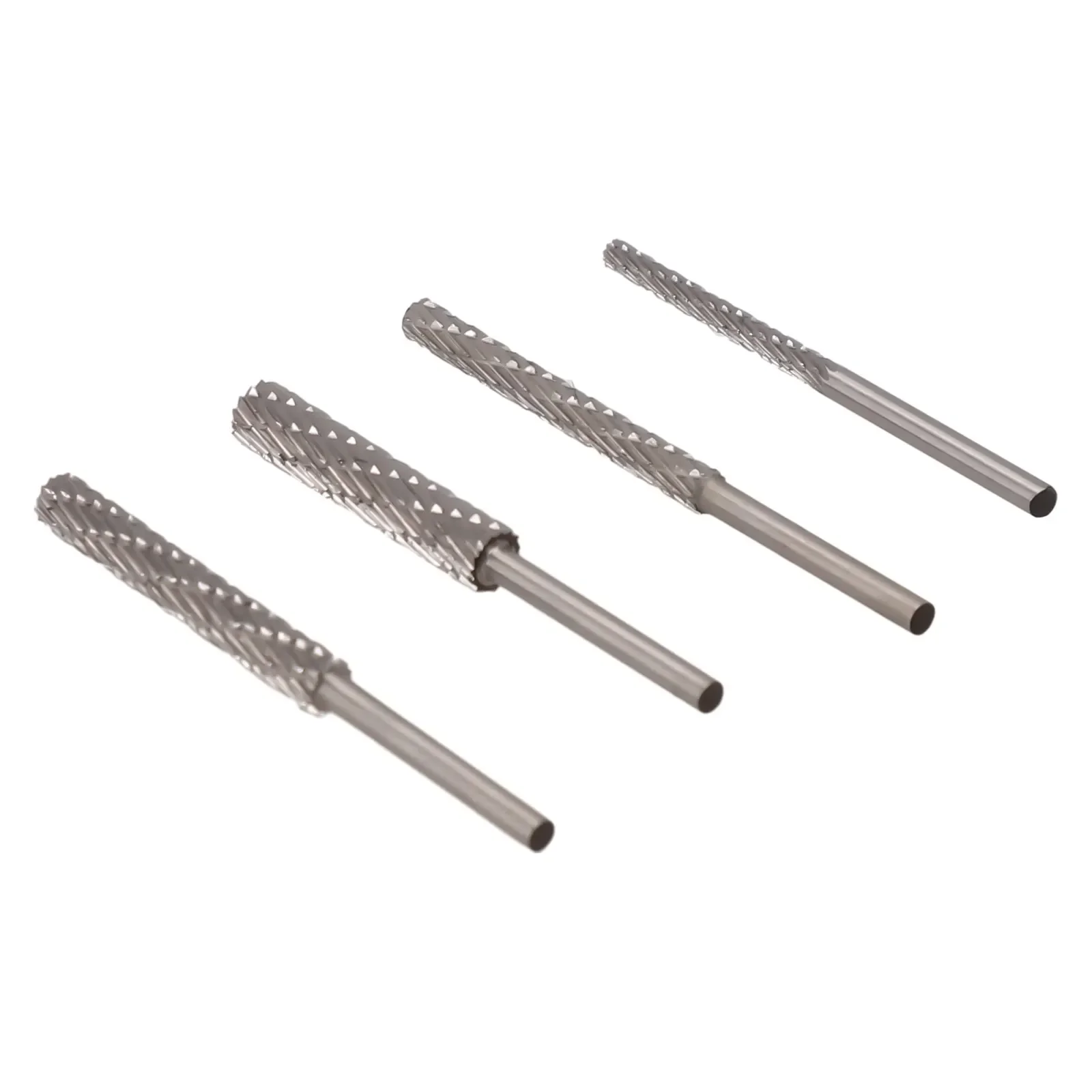 4pc 3mm Shank Rotary File High Speed Steel Deburring File For Root Tone Wood Plastic Aluminum Carving Grinding Rotary File