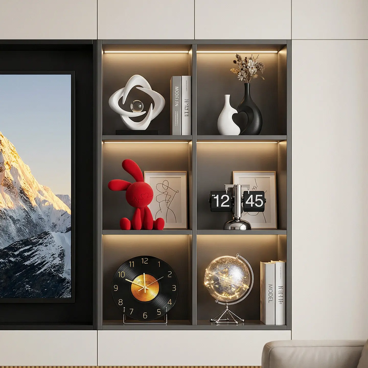 

Bafanglai living room art ornament light high-end wine cabinet TV cabinet entrance office decoration high-end sense