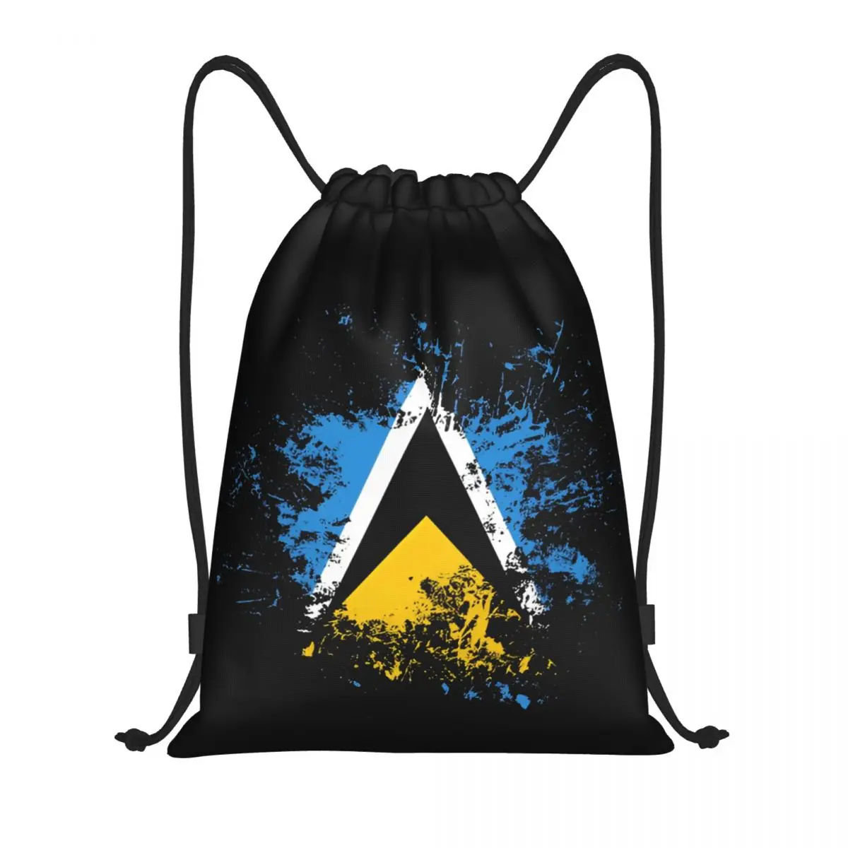 

Рюкзак на шнурке с флагом Сент-Люсии в акварельном стиле, женский и мужской спортивный рюкзак для спортзала, портативная сумка для покупок