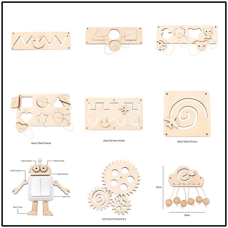 Planche d\'Activités Sensorielles Montessori en Bois, Jouet de Bricolage pour Bébé, Accessoires pour Enfants, Serrures