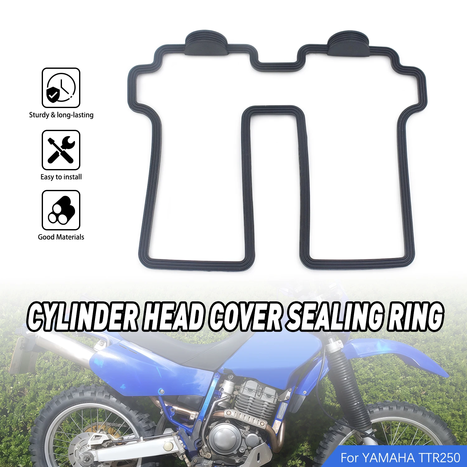 For Yamaha TTR250 1993-2011 4GY-11193-00 TTR250 93-11 Motorcycle Engine Black Rubber Seal Cylinder Head Cover Gasket Parts