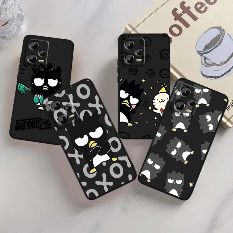 

Sanrio Bad Badtz-Maru Cartoon Phone Case For Xiaomi Redmi Note 14 13 12 12S 11E 11 11S 11T Pro Plus 4G 5G Black Soft TPU Cover