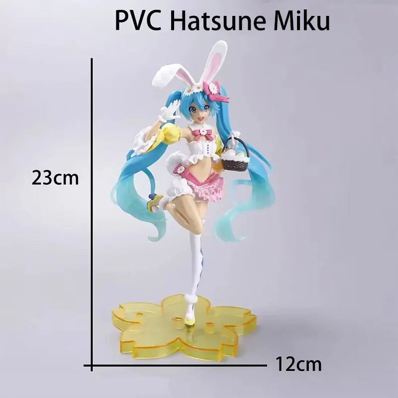 هاتسون ميكو أنيمي تمثال بولي كلوريد الفينيل نموذج الأرنب فتاة دمية Kawaii سطح المكتب زخرفة 2D الديكور أنيمي الطرفية هدية لعبة تمثال #6
