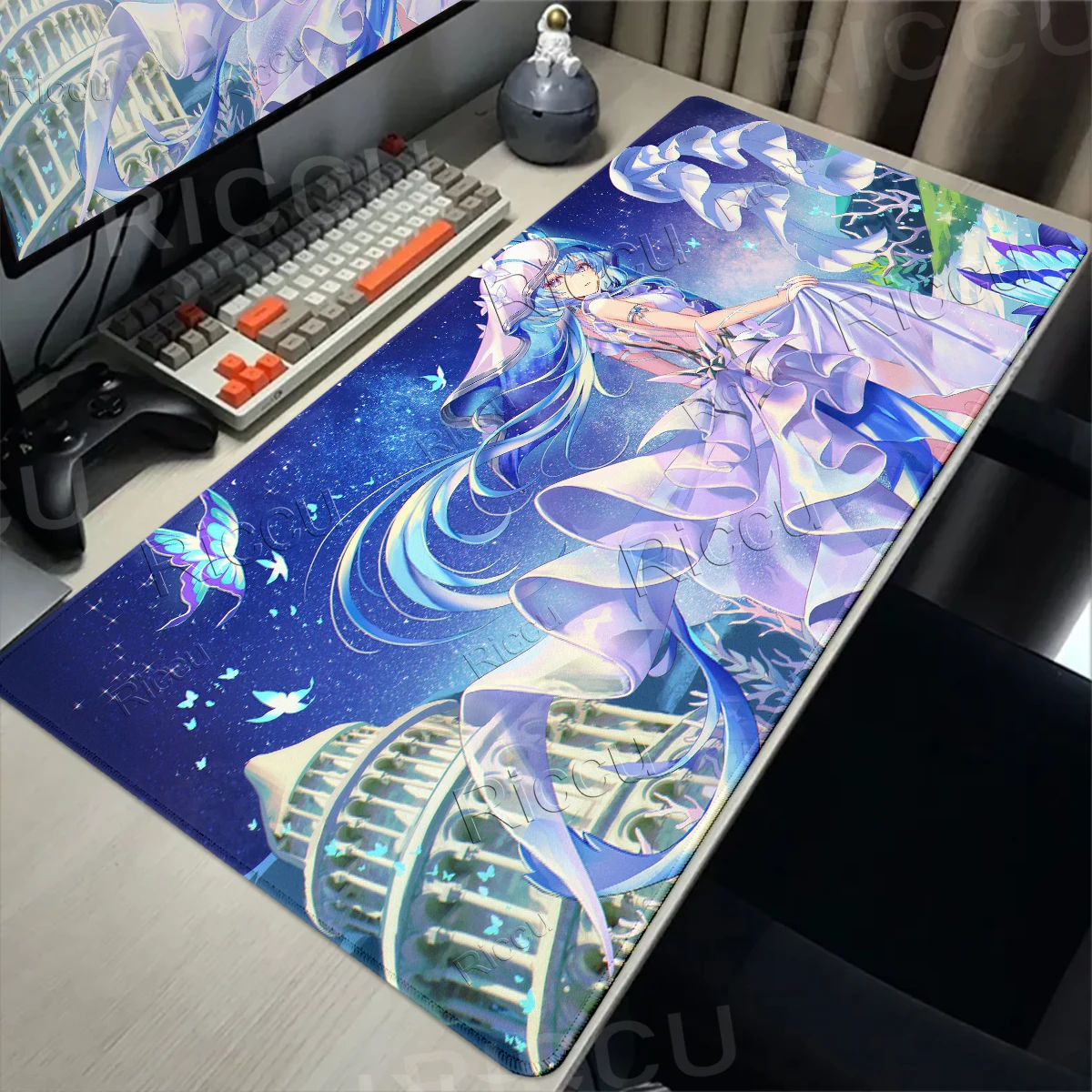 Wuthering Waves The Shorekeeper Mouse Pads Large Size Carpet Gaming Computer Gamer Offices Accessories LockEdge Rubber Table Rug