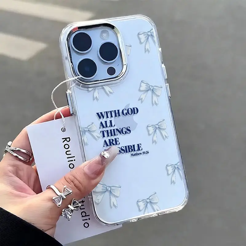 Phone Case For Samsung Galaxy S24 S26 S25 Plus S23 Ultra A56 A55 A17 A57 A26 A36 A37 A06 WITH GOD ALL THINGS ARE POSSIBLE Cover