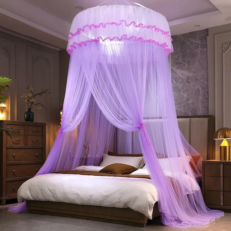 Domed encrypted mosquito net, no installation required, foldable, princess style, ceiling-mounted and floor-standing