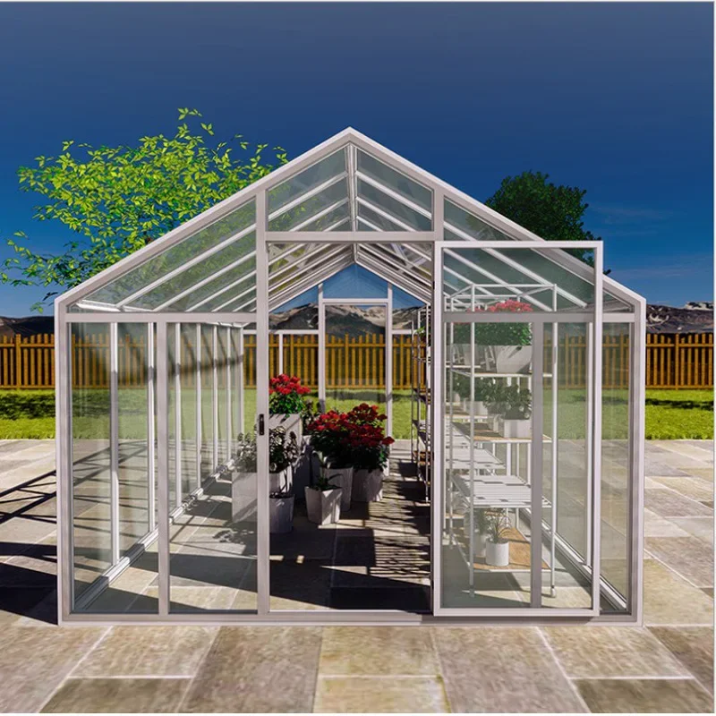 large Garden greenhouse Polycarbonate Transparent Aluminum homemade Plants Crops -11,19 m³/13,41 m³/15,6 m³/23,44 m³