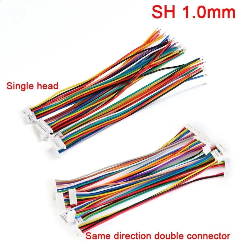 

10PCS JST SH 1.0mm Pitch Female Socket Terminal Plug Wire Connector SH 1mm 2 3 4 5 6 7 8 Pin 10CM 28AWG Electronic Wires Cable
