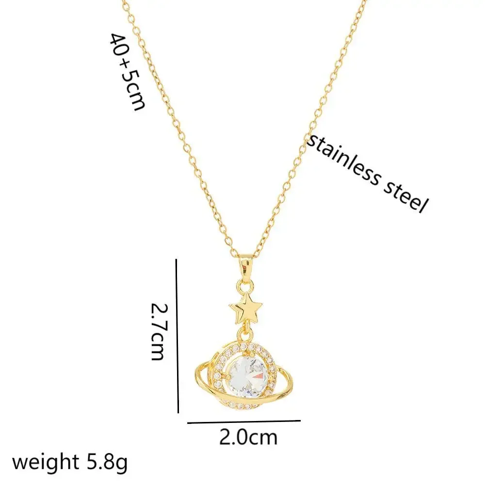 Niche design and elegant zircon star collarbone chain planetary necklace, a light luxury for women