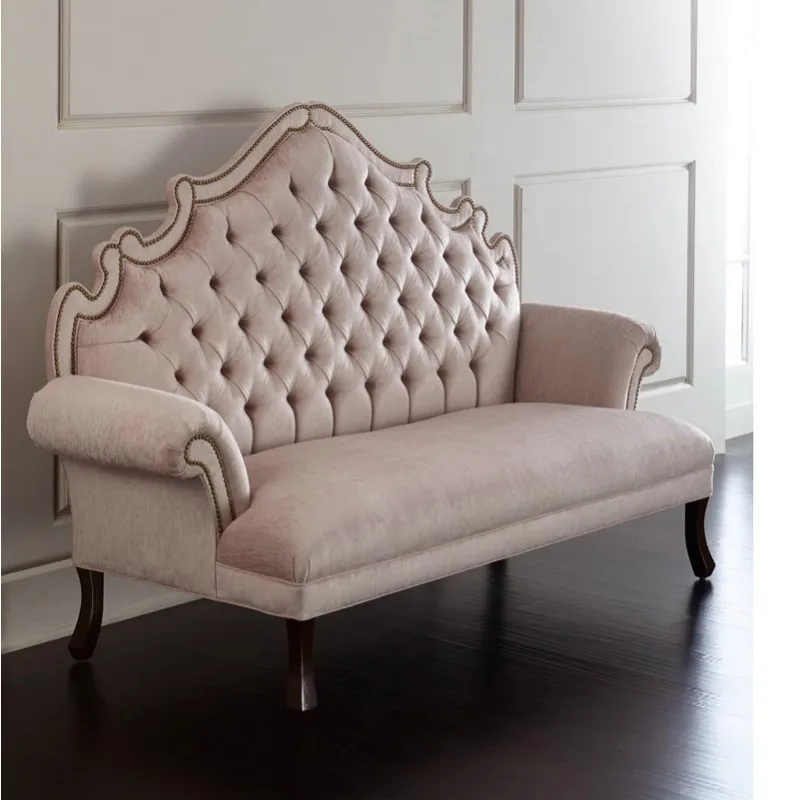 American modern light luxury fabric sofa, high back chair in villa hotel clubhouse, high-end image sofa in clothing studio
