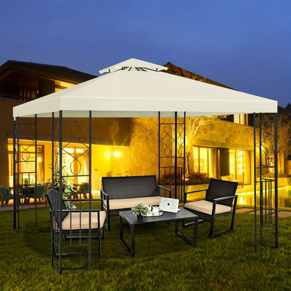 2 Tier 10'x10' Patio Gazebo Canopy Tent Shelter Awning Steel Frame