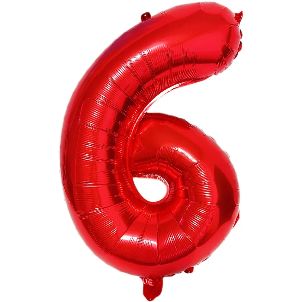 Multi Color Large Numbers 6 Balloon 32Inch 1 2 3 4 5 6 7 8 9 Birthday Ball Red Digit Bachelorette Balloons Figure Golob Balloons