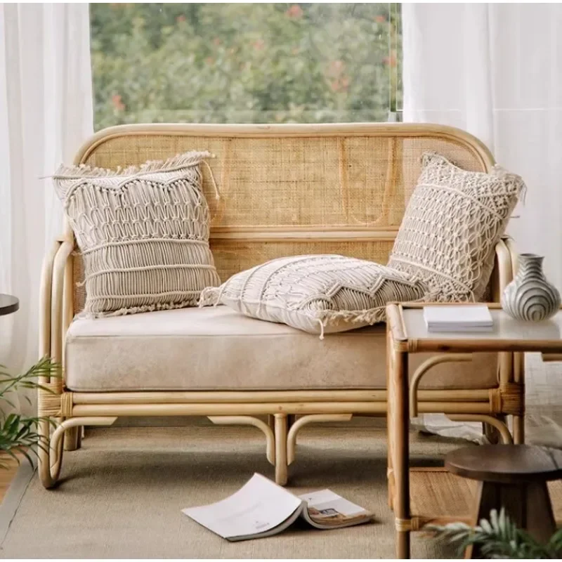 Volles Rattan-Gewebe-Sofa, modernes, einfaches, modisches Rattan-Freizeit-Sofa für das kleines Wohnzimmer