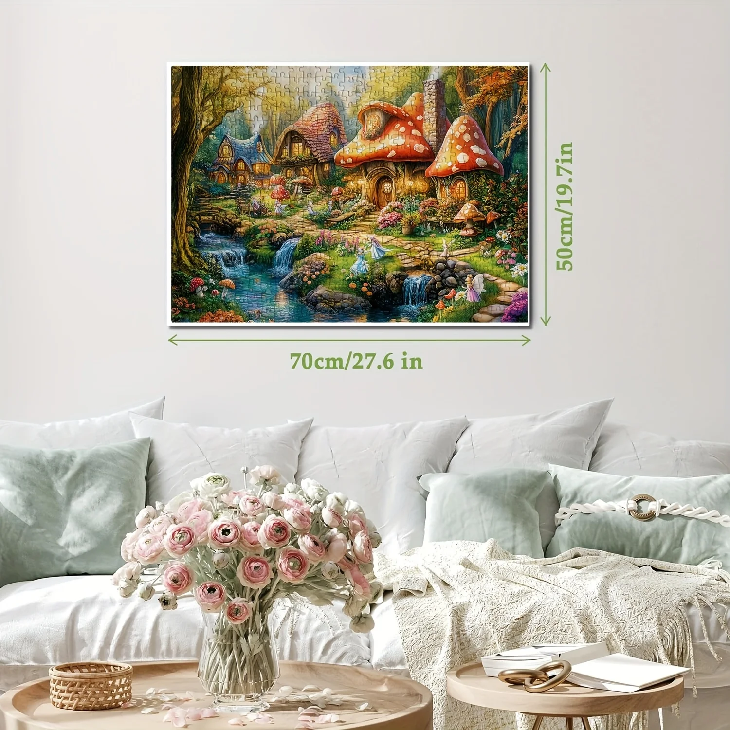 ตัวต่อรูปทรงบ้านเห็ด 1,000 ชิ้น เหมาะสำหรับผู้ใหญ่และครอบครัว - แผ่นหนาไร้รอยต่อ ทนต่อการขีดข่วน พร้อมกล่องพกพา