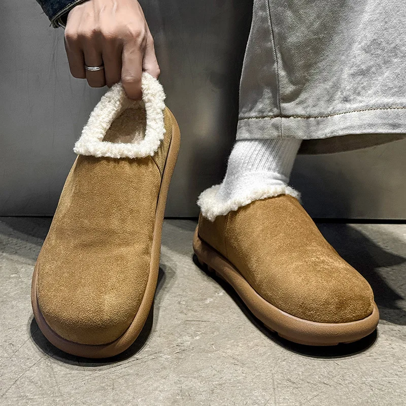 2025 الرجال النساء شتاء دافئ الفراء البغال النعال أفخم أحذية للجنسين غطاء الموضة تو الشرائح الأزواج مريحة عادية الشقق #5