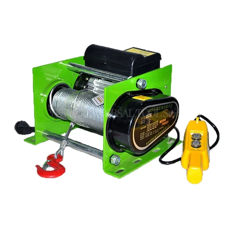 Electric Winch 400-800KG Electric Hoist 30M Steel Wire Rope Windlass Winding Engine 1800W 220V Elevator Household Building Crane