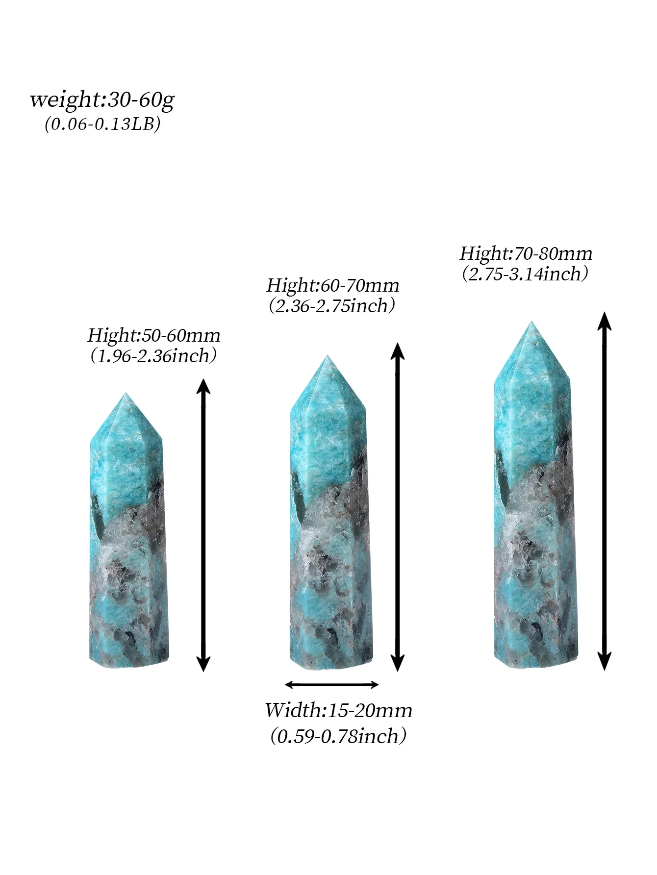 1PC Natural Amazonite and Smoky Quartz Symbiotic Crystal Point Healing Stone Obelisk Wand Ornament for Home Decor Energy Stone