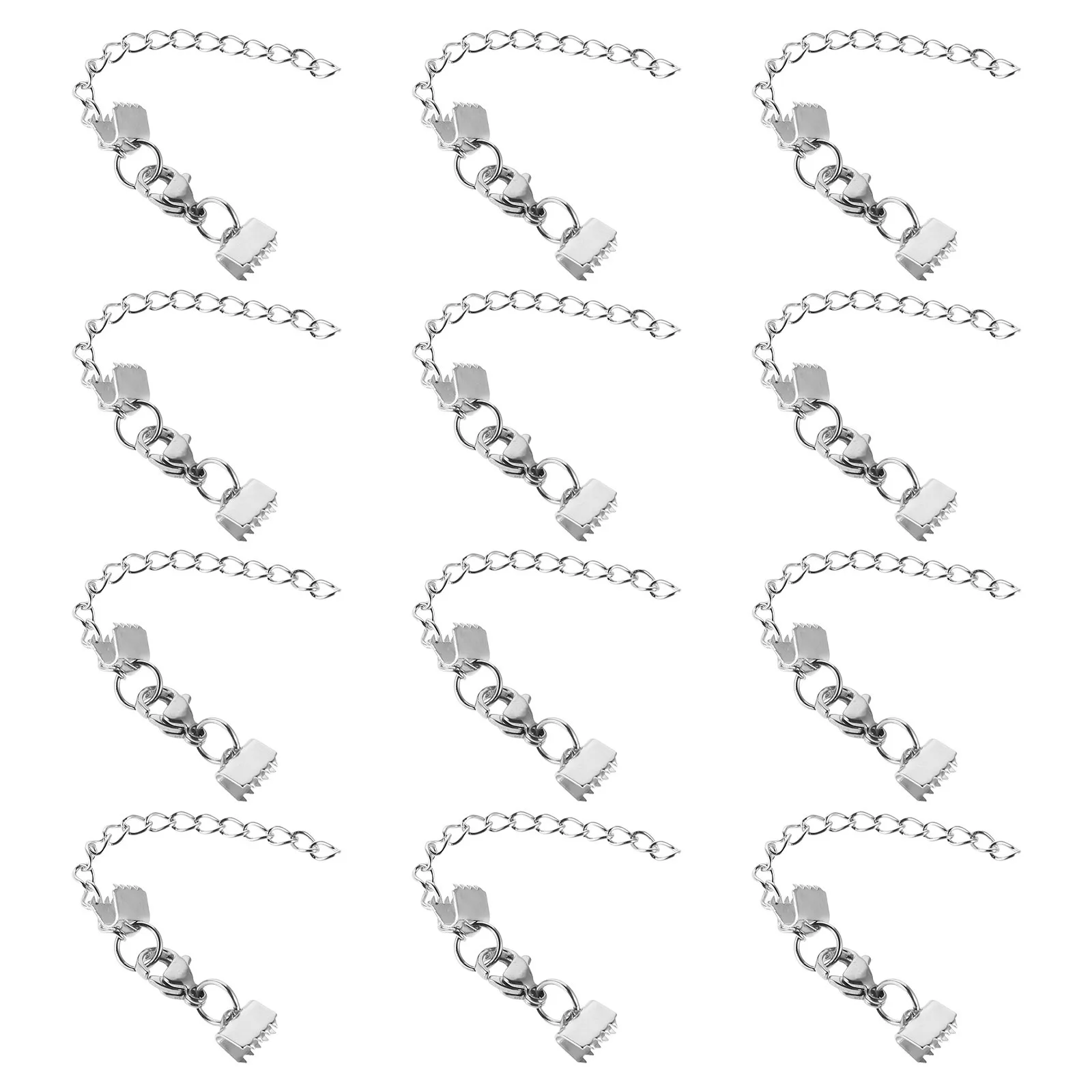 

12 шт., зажимы для ленты из нержавеющей стали, прочные обжимные концы, фурнитура для ювелирных изделий для DIY, ножные браслеты, браслеты, чокеры, ремесла