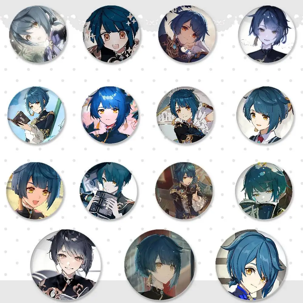 Xingqiu From Genshin Impact Badges Fashion New Hip Hop Versatile Round Metal Badge Cartoon Pin Gift Wholesale