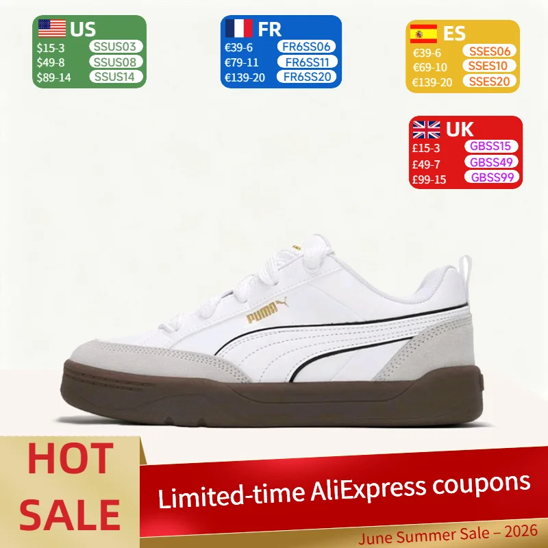 

PUMA Park Lifestyle OG Comfortable,Lightweight,Versatile,Non-Slip, Durable Low-Top Sneakers (Unisex) in White and Gray 400486-01