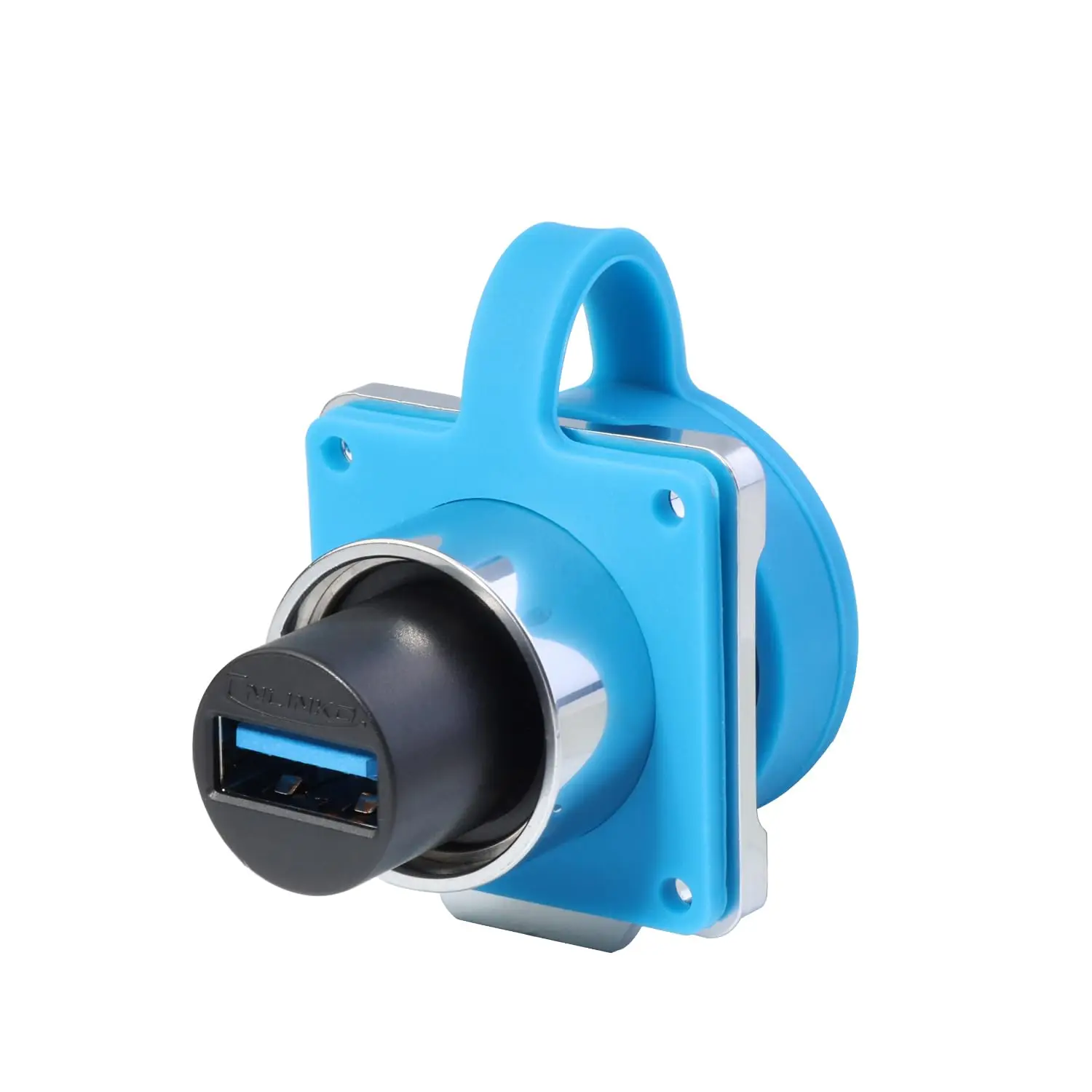 CNLINKO 1/4 Bayonet Connecting USB3.0 Metal Shell Waterproof Data Connector IP68 Connector USB Panel Mount Plug with 0.5m Cable