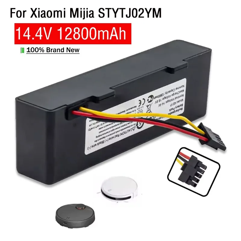 

New 12800mah 14.4V Rechargeable Battery for Xiaomi Mijia STYTJ02YM XMSTJQR2S Mop3C 2S P Sweeping Mopping Vacuum Cleaner