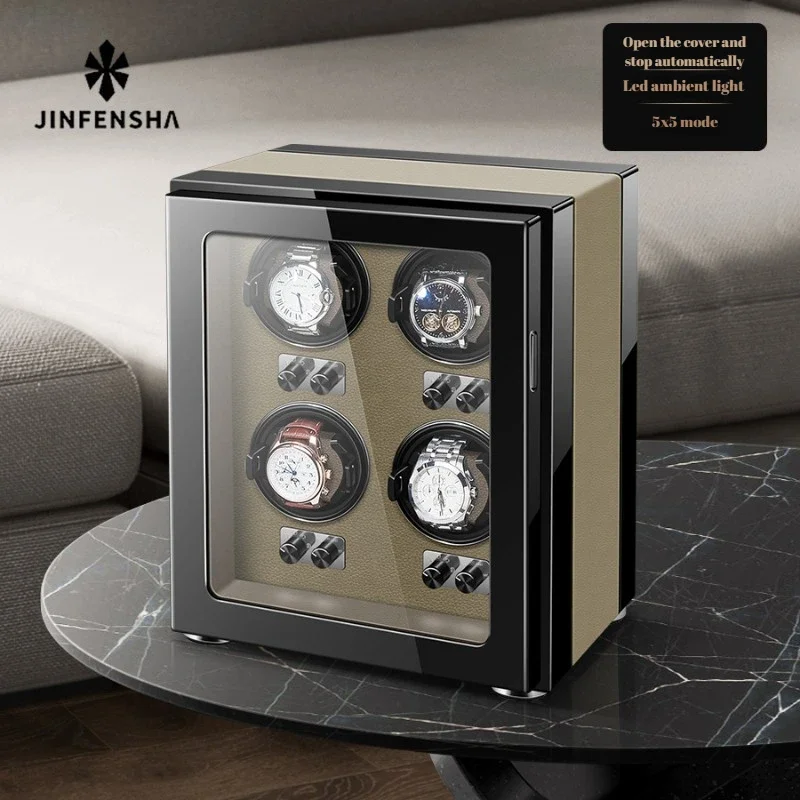 

Luxury mechanical watch high-end winding 1 2 4 6 9 slots automatic watch box silent motor watch cabinet clock storage