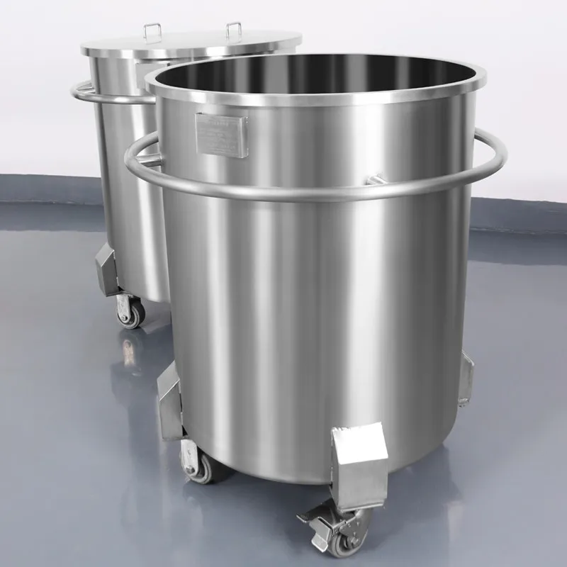YJQ mobile storage tank food grade 304/316 stainless steel barrel pull cylinder with material