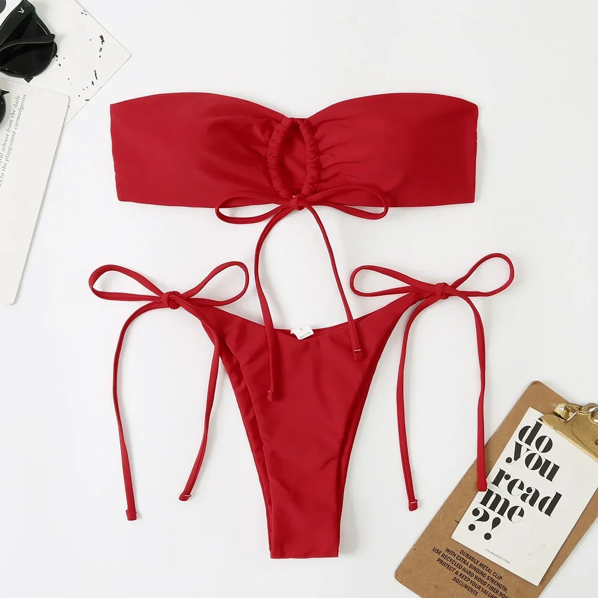 Sexy Bandeau Micro Bikinis Set Schleife hohe Taille Badeanzug Tanga Badeanzug Bademode Biquini conjunto de bikini tankini beachwear