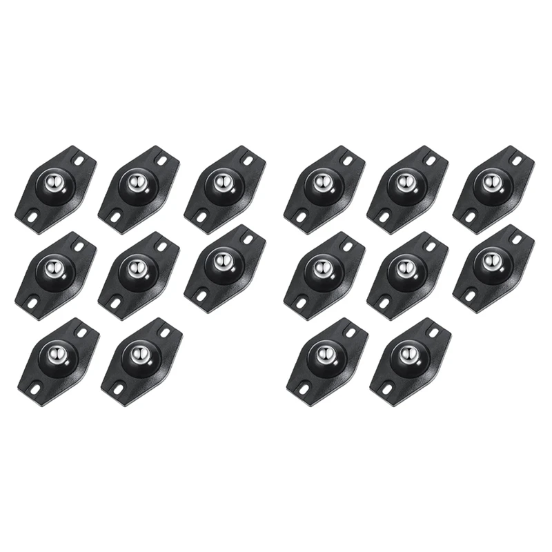 16 Pieces Self Adhesive Caster Wheels Mini Swivel Wheels 360 Degree Rotation Sticky Pulley With Ball Bearings (Black) Promotion