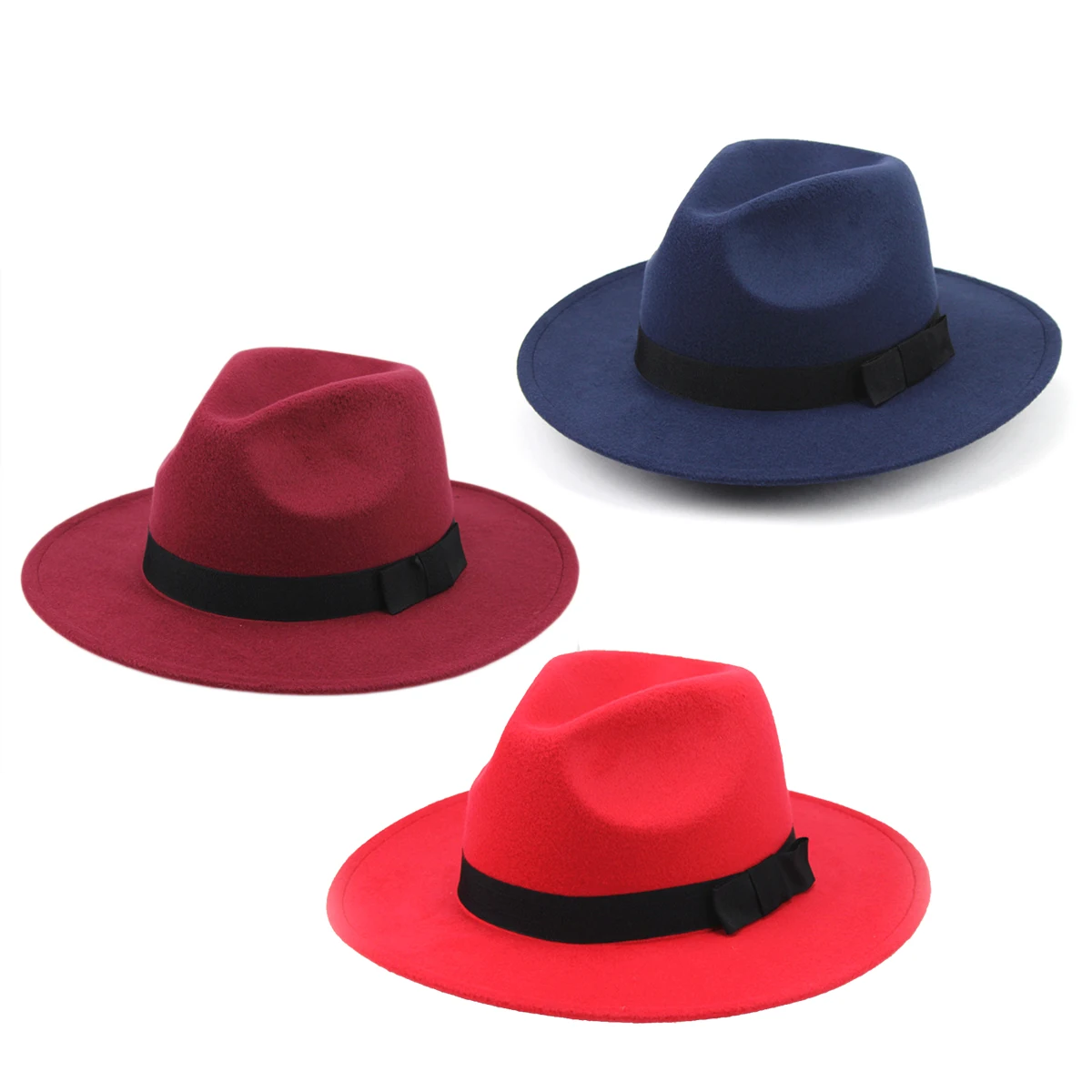 

Retro Jazz Hat for Men Women Wide Brim Vintage Cap Gentleman Solid Color Breathable Sweat Proof Unisex Classic Party Hat