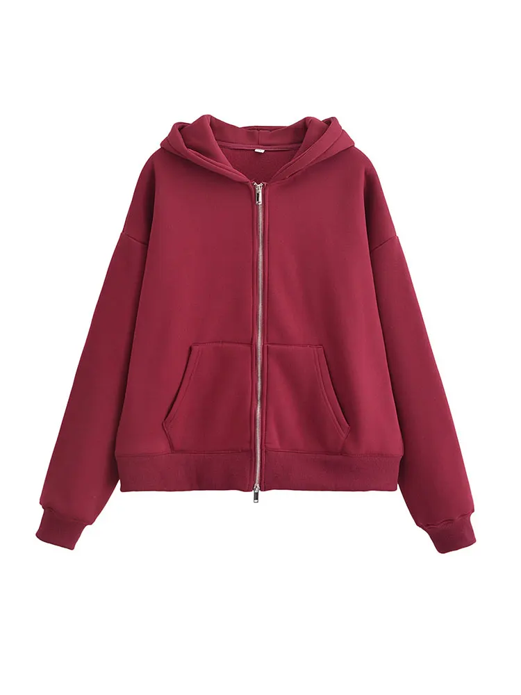 2025 casual chique feminino terno sólido com capuz zíper superior solto calças compridas com cordão nova moda conjuntos de férias