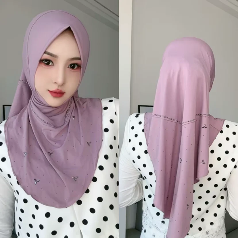 Copricapo musulmano ad alta elasticità Sciarpe grandi istantanee Hijab