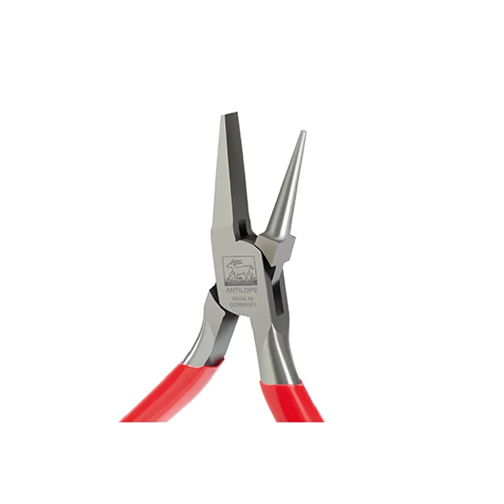 ANTILOPE Flat & Round Nose Pliers Spring-free 130mm For Precise Shaping, Gripping and Bending Jewellery Wires