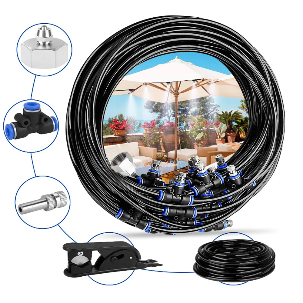 Wet mist garden atomizer outdoor spray system greenhouse humidification terrace cooling water mist