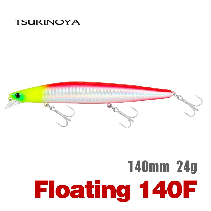 Tsurinoya 140f fundição ultra-longa flutuante minnow stinger 140mm 24g artificial grande isca dura peso isca de pesca marítima